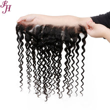 Load image into Gallery viewer, FH raw human hair 13x4 deep wave HD lace frontal