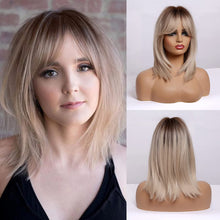 Load image into Gallery viewer, FH P13958 ombre color short bob machine made synthetic wig