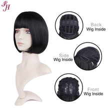 FH wholesale cheap wig P12453 short black bob synthetic hair wig