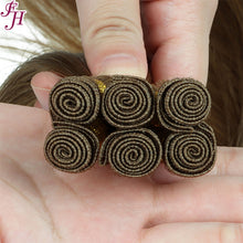 Load image into Gallery viewer, FH high quality cooper color human hand tied weft hair extensions