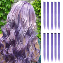 FH light purple clip in hair extensions 6 pcs one set synthetic hair fibers