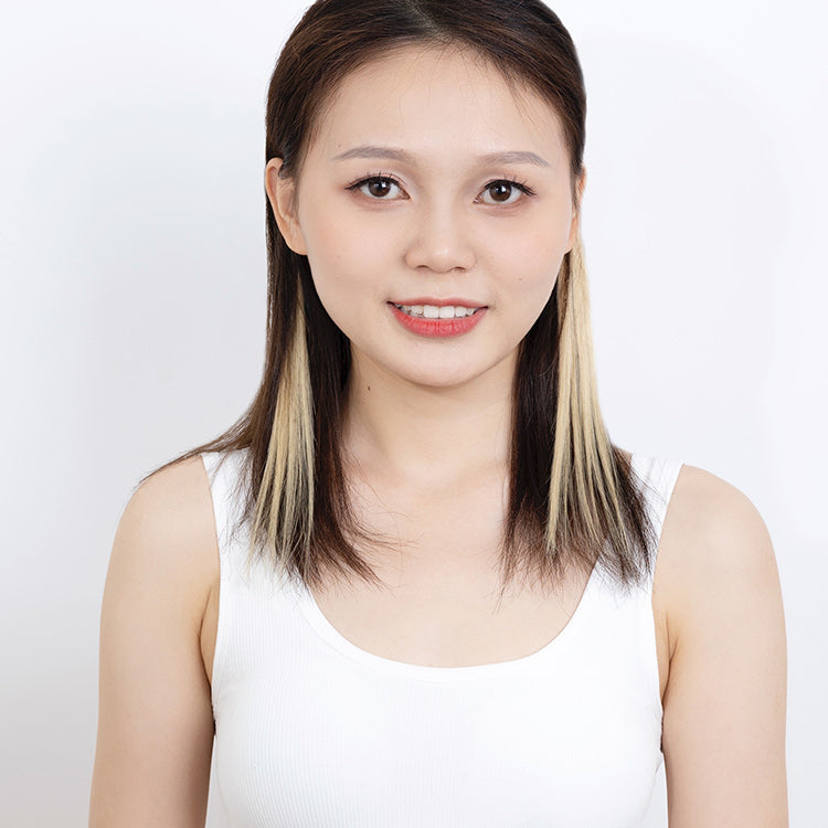 FH 2pcs one set multi colors ombre human hair clip in hair extensions