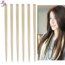 FH wholesale 613 blonde synthetic straight hair extensions clip in 6 pcs one set