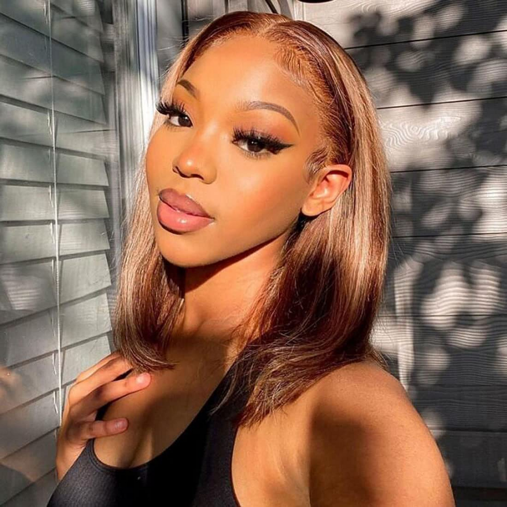 【Nikita】FHTK P4/27 highlight hair bob wig human hair wig