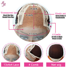 FH ginger color short bob lace frontal human hair wig