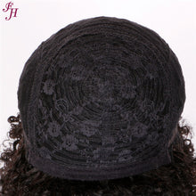 【2FH】FH Q09520 100% raw human hair short curly natural black hair wig