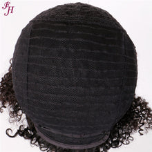 【2FH】FH Q09520 100% raw human hair short curly natural black hair wig
