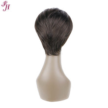 FH factory price human hair wig natural black short synthetic hair wig