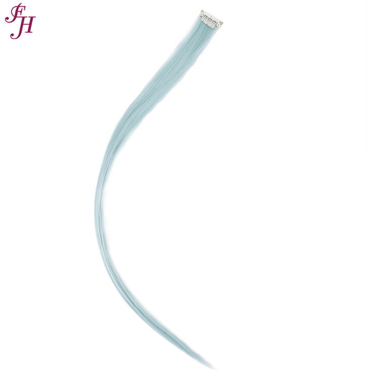 FH long straight bady blue hair extensions clip in hair extensions hair fiber