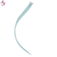 Load image into Gallery viewer, FH long straight bady blue hair extensions clip in hair extensions hair fiber
