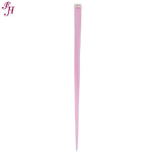 Load image into Gallery viewer, FH long 6 pcs one set colored synthetic hair pale pink clip in hair extensions
