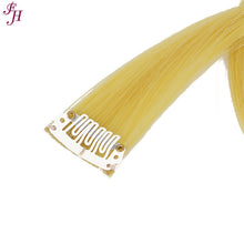 Load image into Gallery viewer, FH straight color yellow clip in hair extensions in one set high fiber synthetic hair