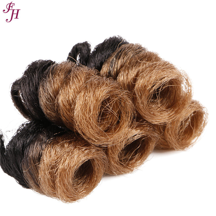 FH ombre synthetic curly hair 10 inch crochet braid hair