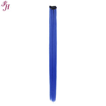 FH grade ultramarine one set fiber synthetic hair straight clip in hair extensions