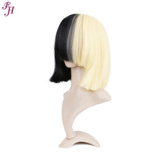 FH wholesale cheap P11479 machine made wig synthetic black/blond hair wig