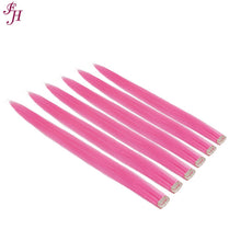 FH 20 inches straight hot pink synthetic hair extension clip in 6 pcs on set