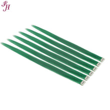 FH cheap price green straight synthetic hair clip in hair extensions 6 pcs one set