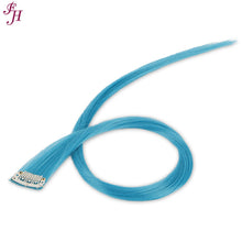 FH sky blue hair extensions clip in 6 pcs one set high fiber synthetic hair