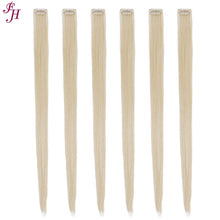 Load image into Gallery viewer, FH wholesale 613 blonde synthetic straight hair extensions clip in 6 pcs one set