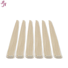 FH wholesale 613 blonde synthetic straight hair extensions clip in 6 pcs one set