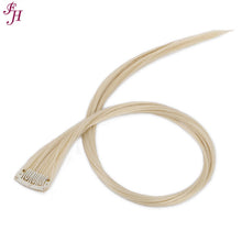 FH wholesale 613 blonde synthetic straight hair extensions clip in 6 pcs one set