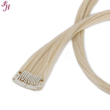 FH wholesale 613 blonde synthetic straight hair extensions clip in 6 pcs one set
