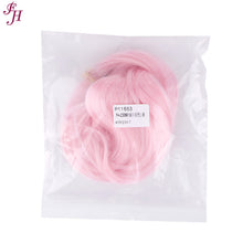 FH synthetic hair pale pink hair 6 pcs wavy hair clip in hair extensions