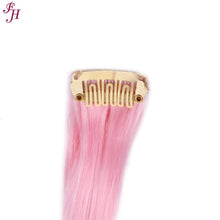 Load image into Gallery viewer, FH synthetic hair pale pink hair 6 pcs wavy hair clip in hair extensions