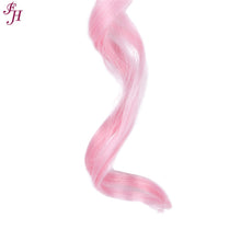 FH synthetic hair pale pink hair 6 pcs wavy hair clip in hair extensions