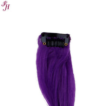 FH wholesale purple colored synthetic hair one set clip in hair extensions