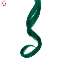 Load image into Gallery viewer, FH high quality green wavy synthetic hair 20 inches clip in hair extensions