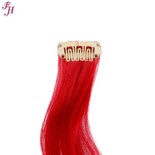 FH hot sale 6 pcs one set red great synthetic hair wavy hair extensions clip in
