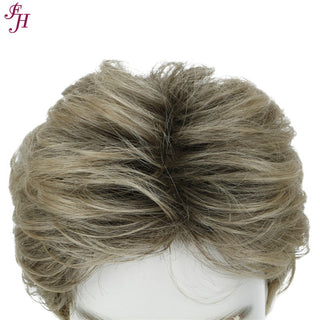 FH high quality human wig fashion short blond brown synthetic hair wig