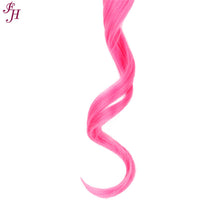 FH fiber hair clip in hair extensions hot pink synthetic 6 pcs one set for sale