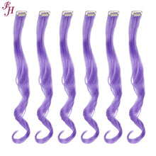 FH light purple clip in hair extensions high resistant synthetic hair extensions