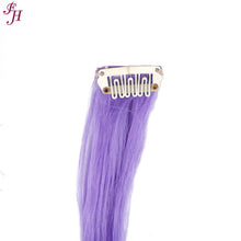 Load image into Gallery viewer, FH light purple clip in hair extensions high resistant synthetic hair extensions