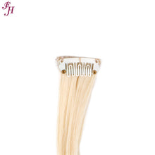 FH best price 6 pcs one set clip in hair extensions 613 blonde synthetic hair