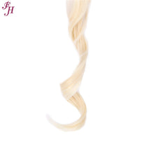 FH best price 6 pcs one set clip in hair extensions 613 blonde synthetic hair