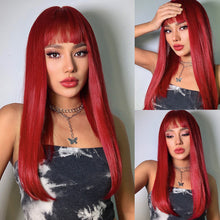 FHGZ P13961 bang wig red color synthetic wig