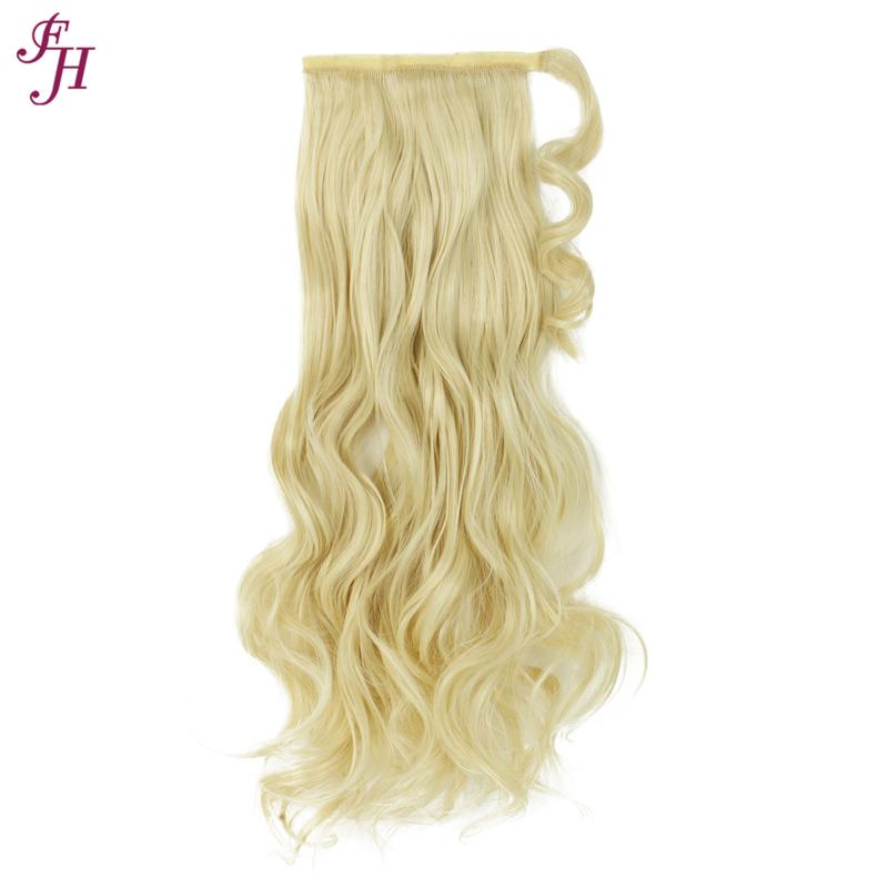 FH wholesale different colors wavy velcro synthetic ponytail