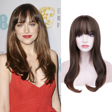 FH factory price wig fashion P13289 long brown hair synthetic hair wig