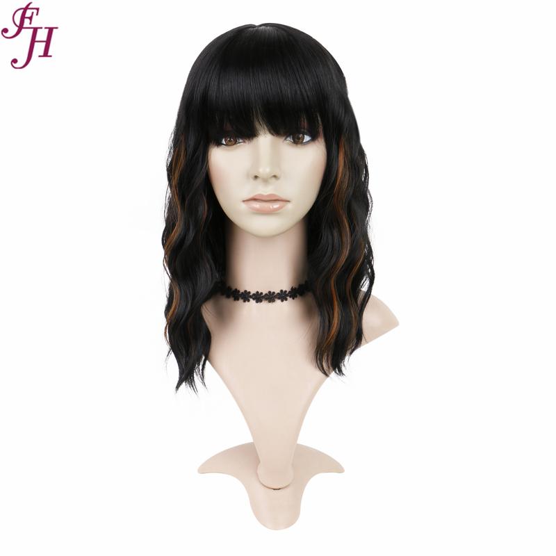 FHGZ P13614 beautiful wine red color wavy synthetic wig