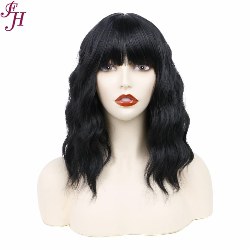 FHGZ P13614 beautiful wine red color wavy synthetic wig