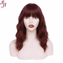 FHGZ P13614 beautiful wine red color wavy synthetic wig