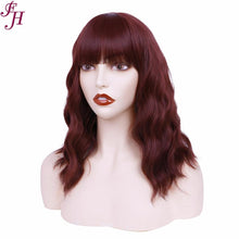 Load image into Gallery viewer, FHGZ P13614 beautiful wine red color wavy synthetic wig