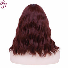 Load image into Gallery viewer, FHGZ P13614 beautiful wine red color wavy synthetic wig