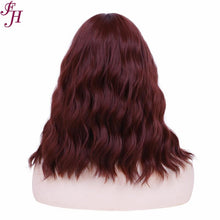 FHGZ P13614 beautiful wine red color wavy synthetic wig