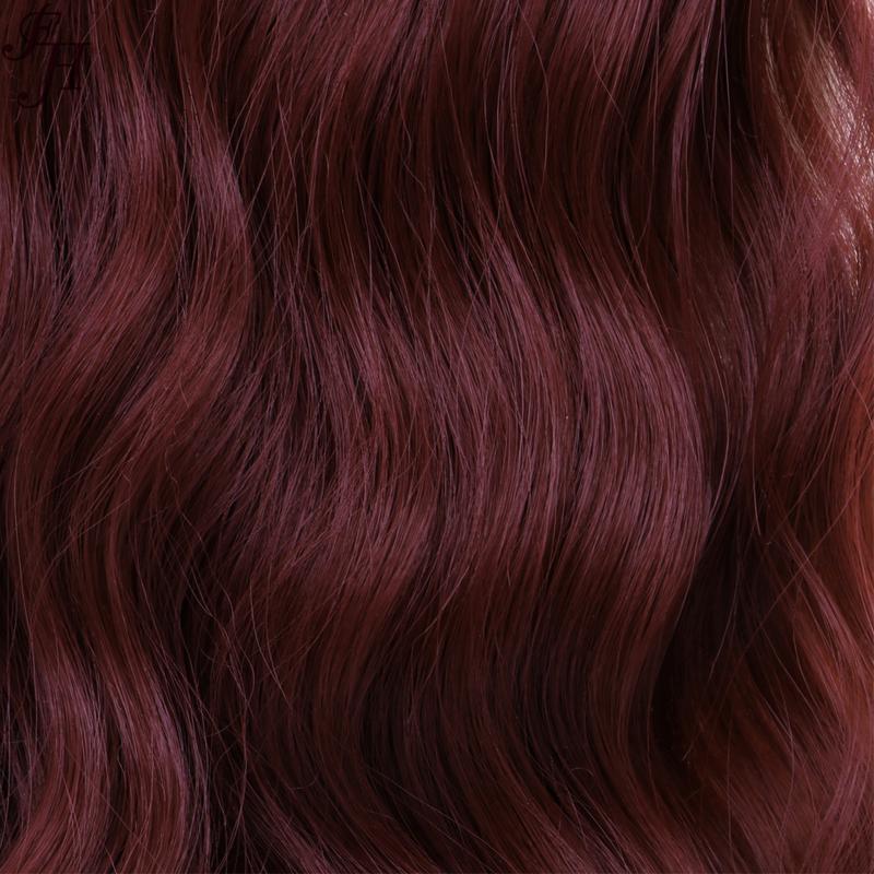 FHGZ P13614 beautiful wine red color wavy synthetic wig