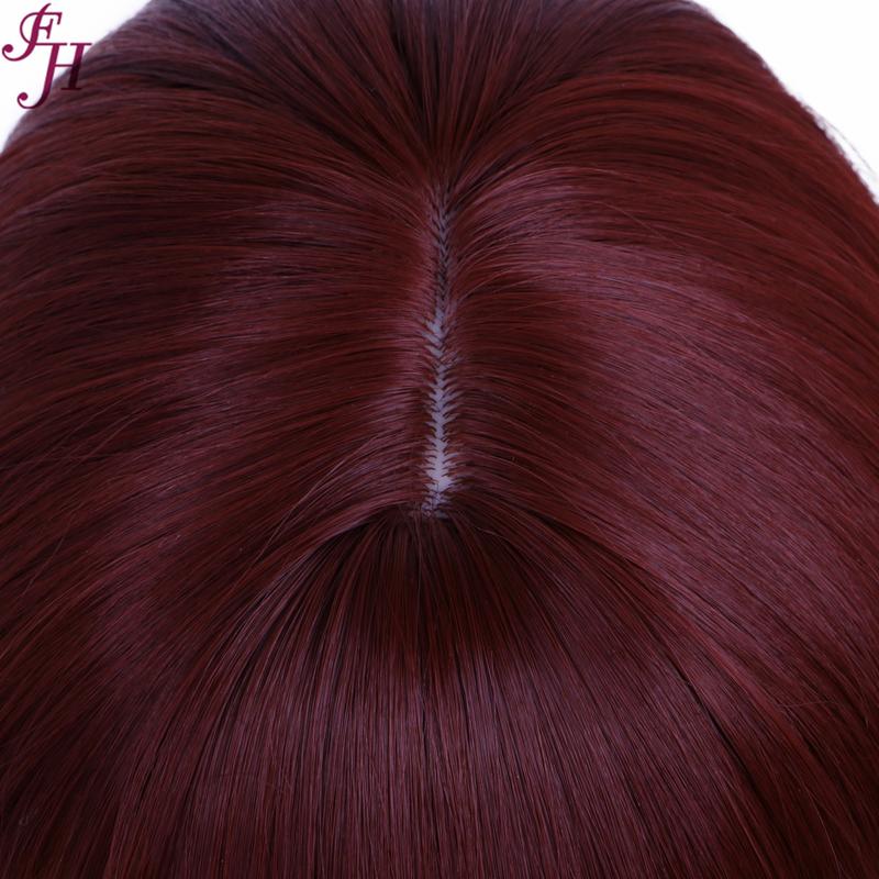 FHGZ P13614 beautiful wine red color wavy synthetic wig