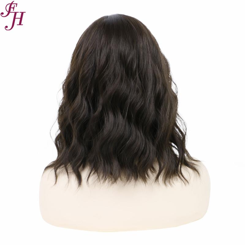 FH P13615 brown color wavy synthetic wig